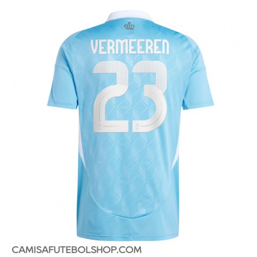 Camisa de time de futebol Bélgica Arthur Vermeeren #23 Replicas 2º Equipamento Europeu 2024 Manga Curta